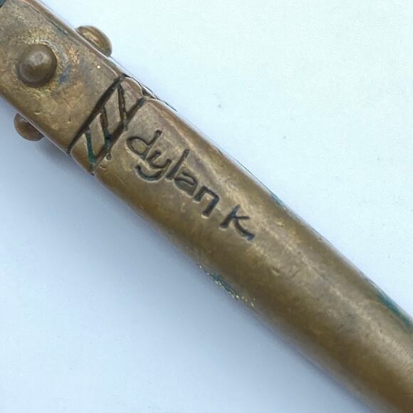 DYLAN K Dagger Copper Pendant On Caviar Black Pyrite Beaded Necklace MSRP 220 - Picture 6 of 11